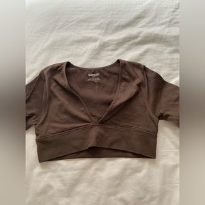 Garage brown crop top